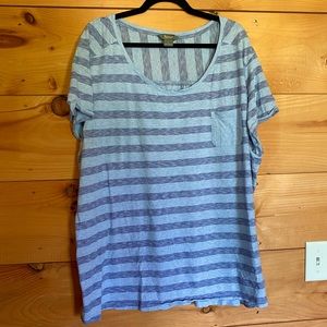 Natural Reflections Women’s Plus Size 3x T-Shirt Light Purple Stripes Cotton